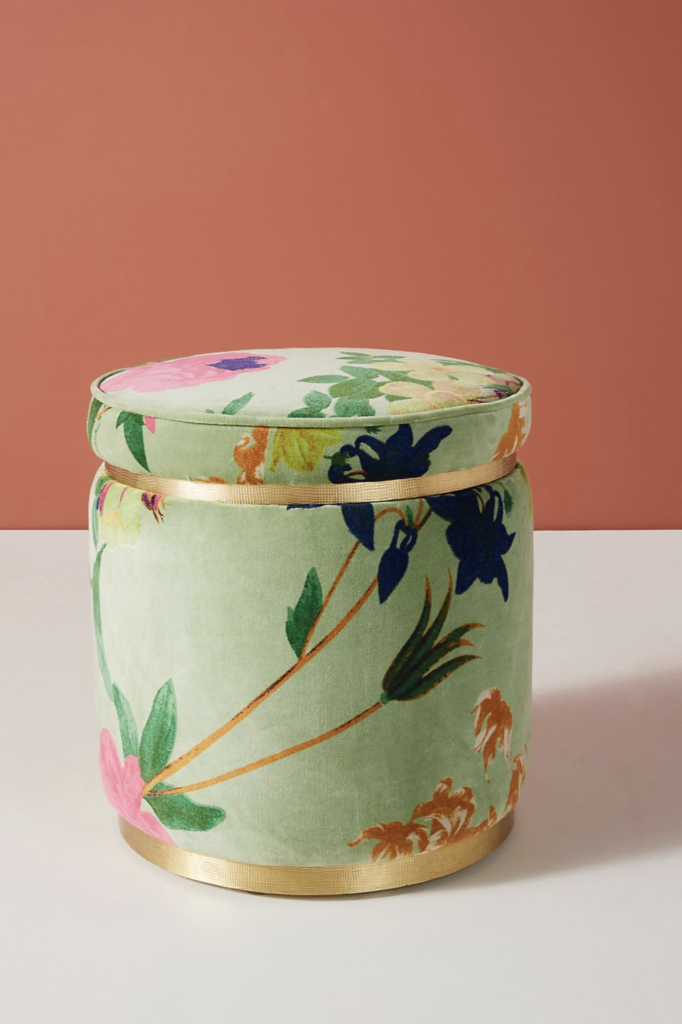 Floral Anthropologie Stool - Shining star for Tessie Fay's bedroom