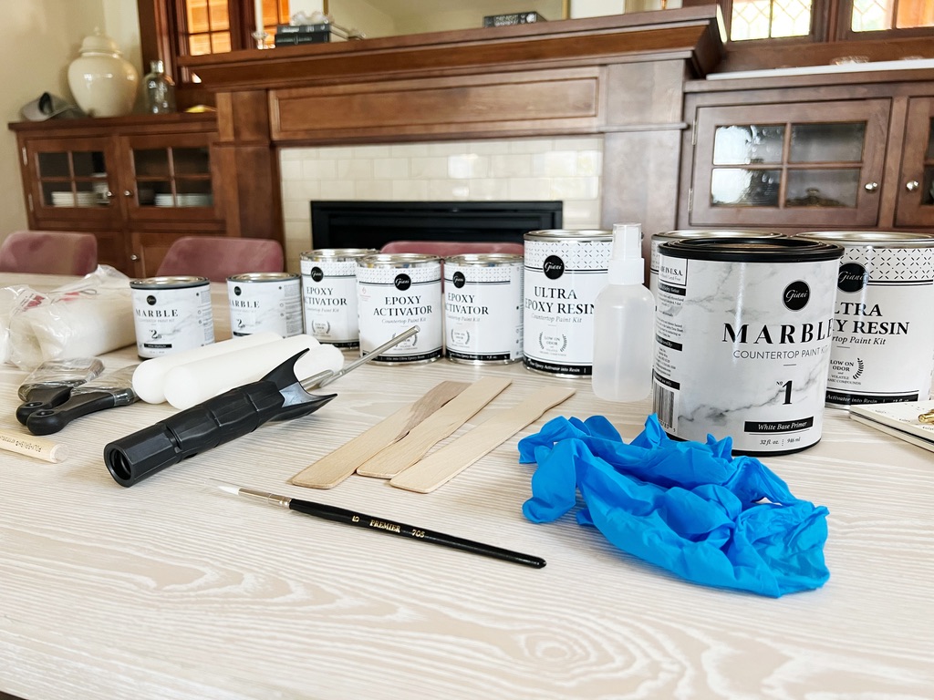 Giani white marble countertop kit