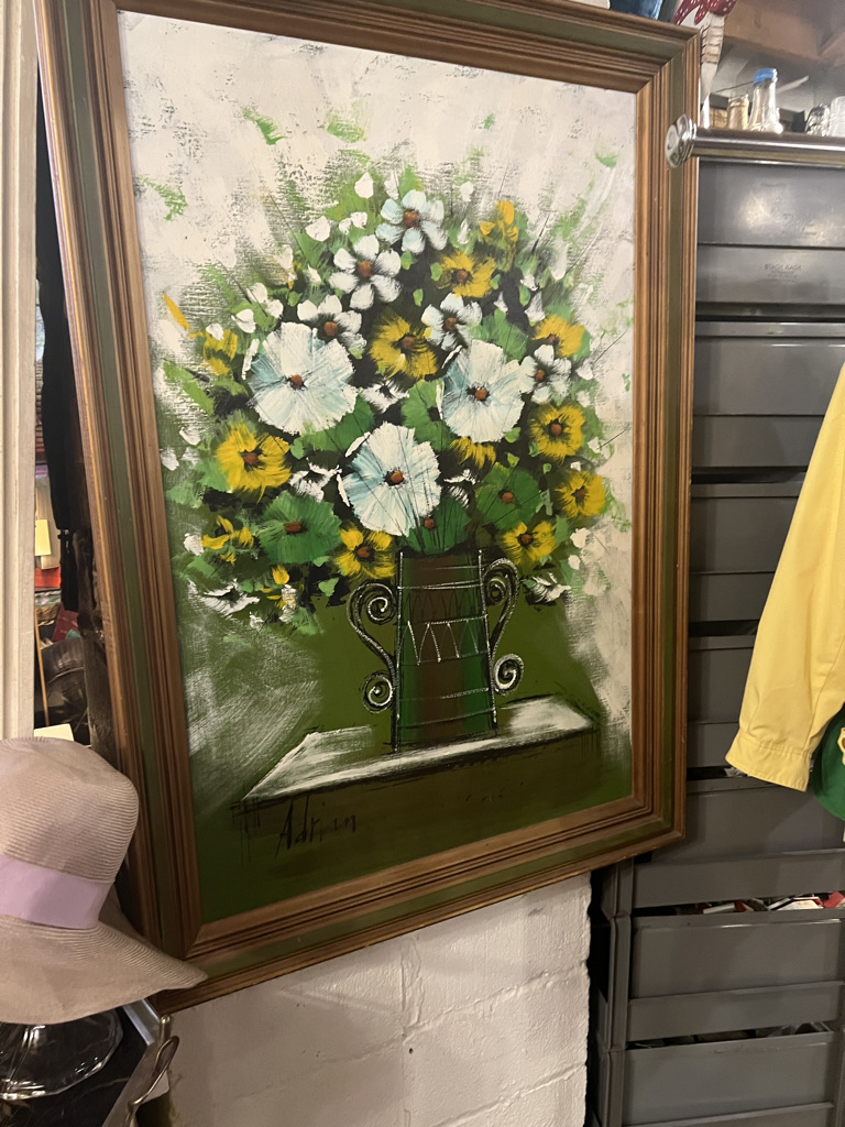 70's vintage floral painting