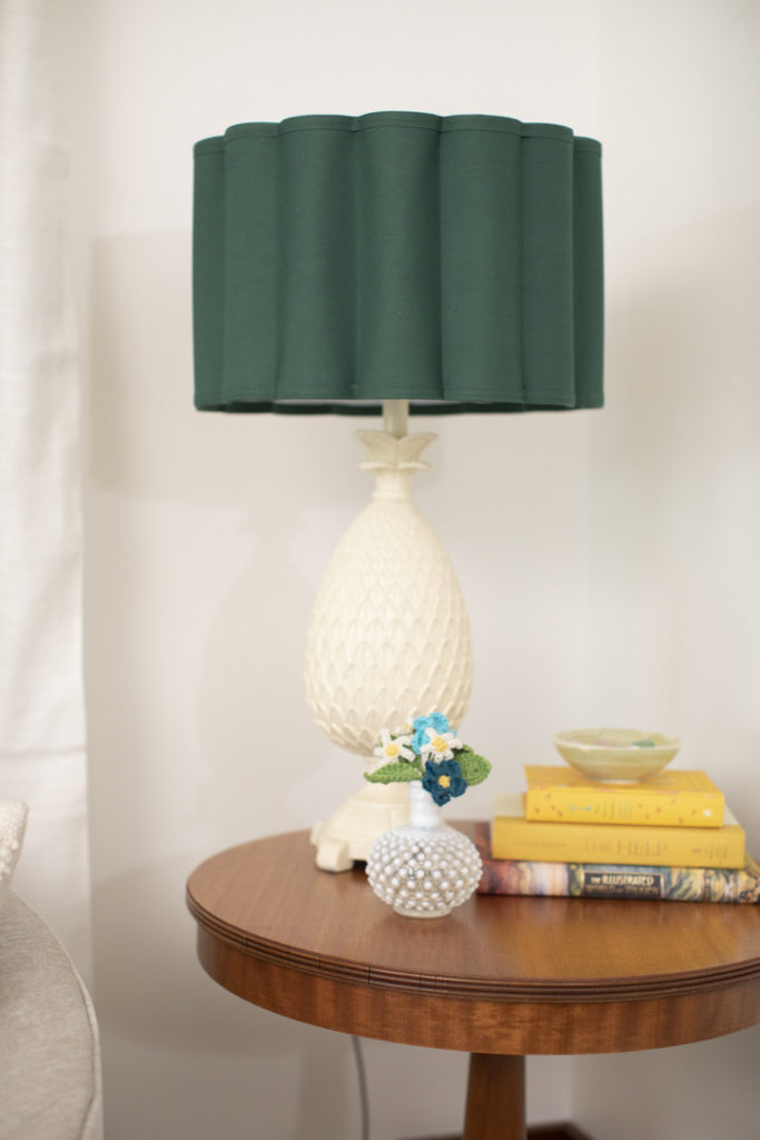pineapple lamp with green shade